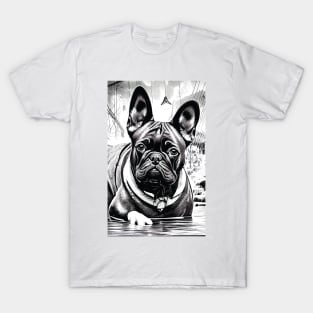 French Bulldog Submerging in Water T-Shirt